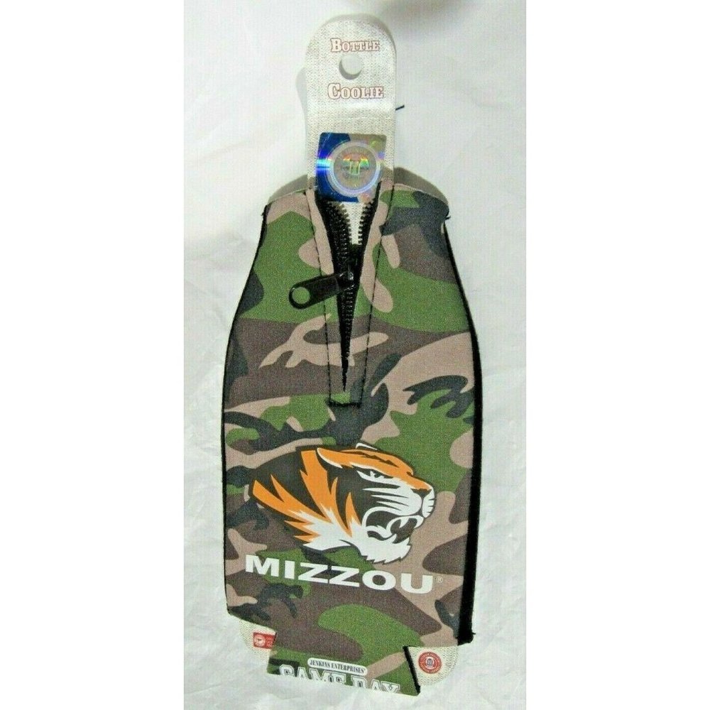 NCAA Missouri Tigers on Camouflage Bottle Coolie